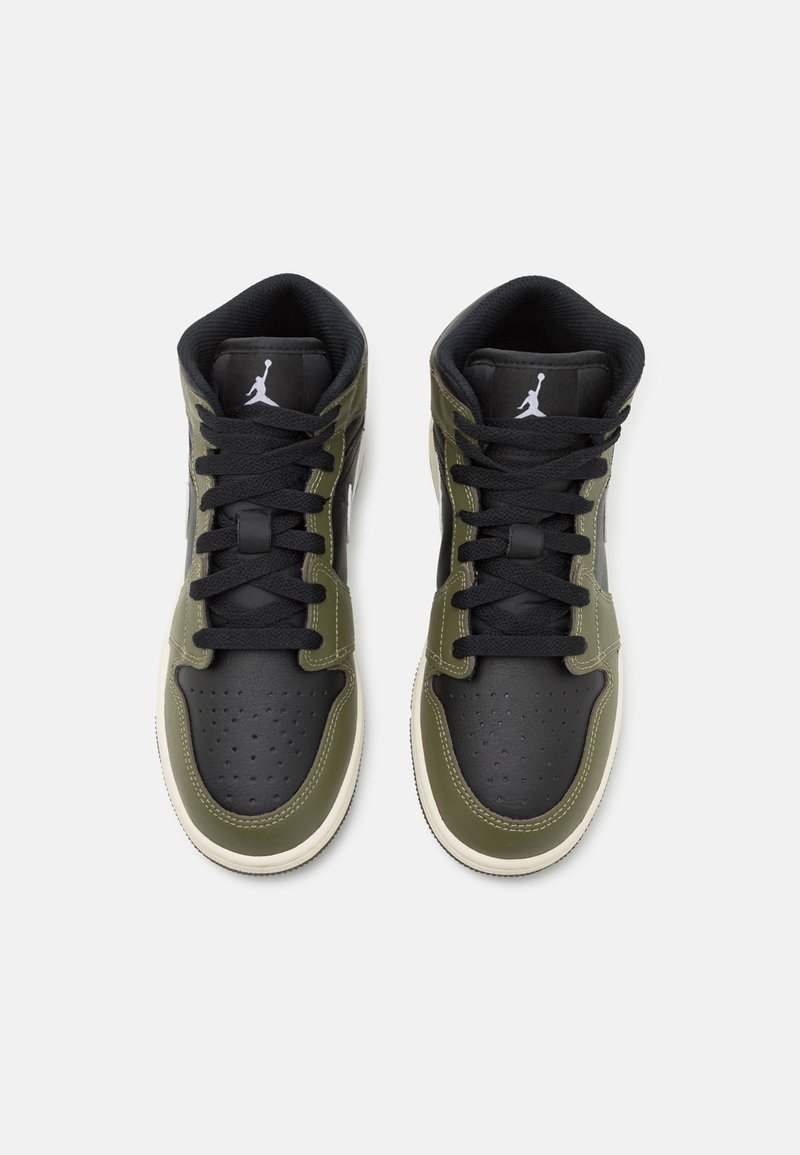 Jordan Olive Green High-Top Sneakers with Black Accents Air Jordan 1 Mid  main image 3