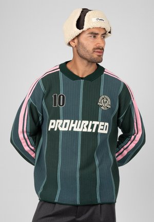 PROHIBITED, STRIPED TEAM KNIT TRIKOT UNISEX - Maglione - green