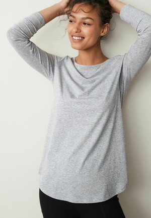 Next LONGLINE LONG SLEEVE TOP - Långärmad tröja - grey