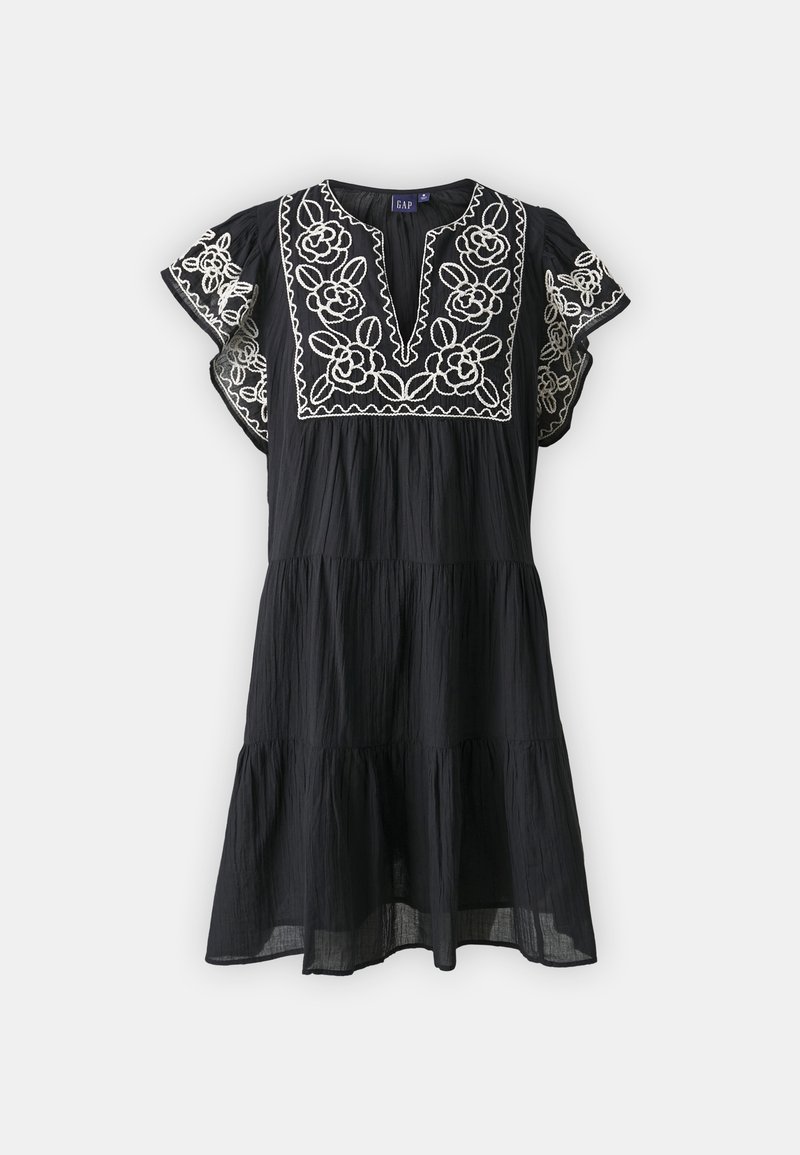 princess polly baby blue dress Lost in Flowering Fields Embroidered Mesh Maxi Dress in Black main image 1