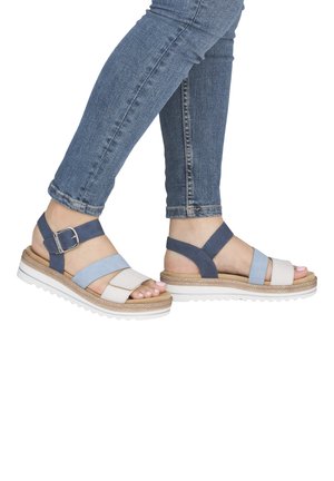 Remonte, REMONTE RIEMCHENSANDALEN D0Q55 - Plateausandalette - blue