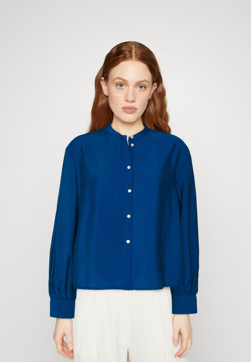 Tommy Hilfiger TEXTURED COLLARLESS - Skjortebluse - deep indigo