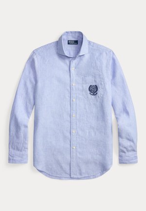 Polo Ralph Lauren, WIMBLEDON CLASSIC FIT LINEN SHIRT - Ing - office blue-white