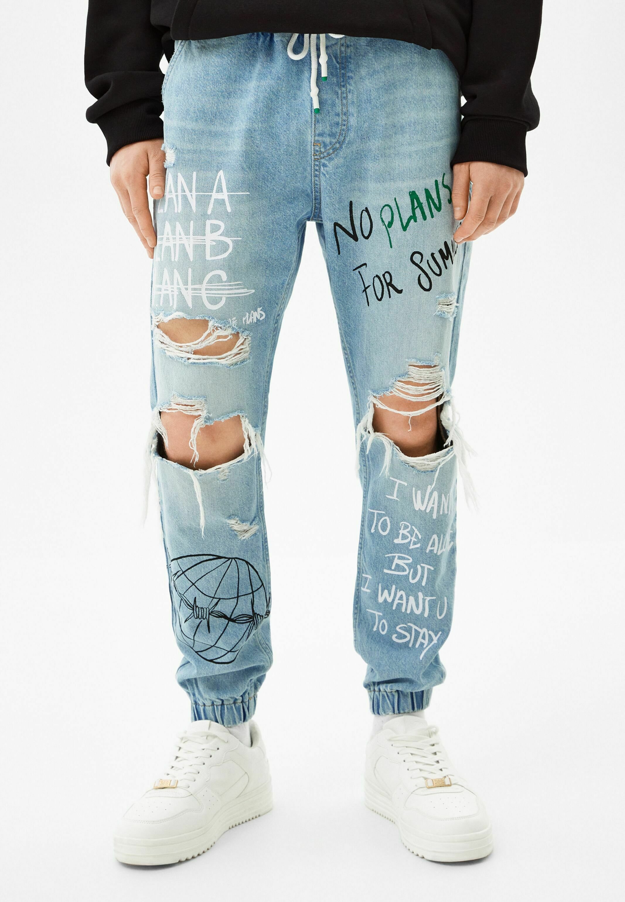 Bershka Jeans baggy - light-blue denim/carta da zucchero - Zalando.it