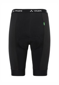 Pantaloni da ciclismo neri con pannello laterale testurizzato, elastico in vita con logo e zona imbottita per il comfort.