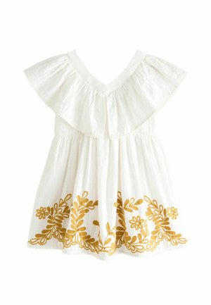 Next REGULAR FIT - EMBROIDERED - Freizeitkleid - ecru