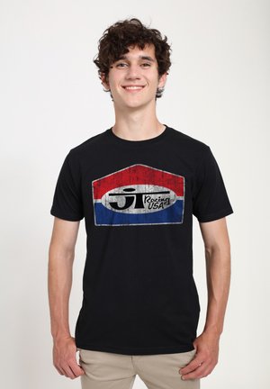 JT RACING FADING CLASSIC LOGO - Print T-shirt - black
