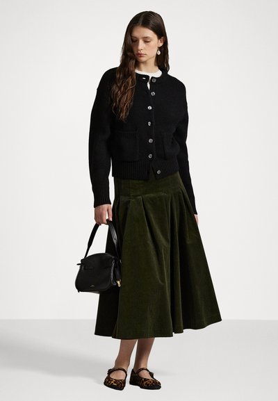 Polo Ralph Lauren PLEATED CORDUROY SKIRT - Plisséskjørt - olive