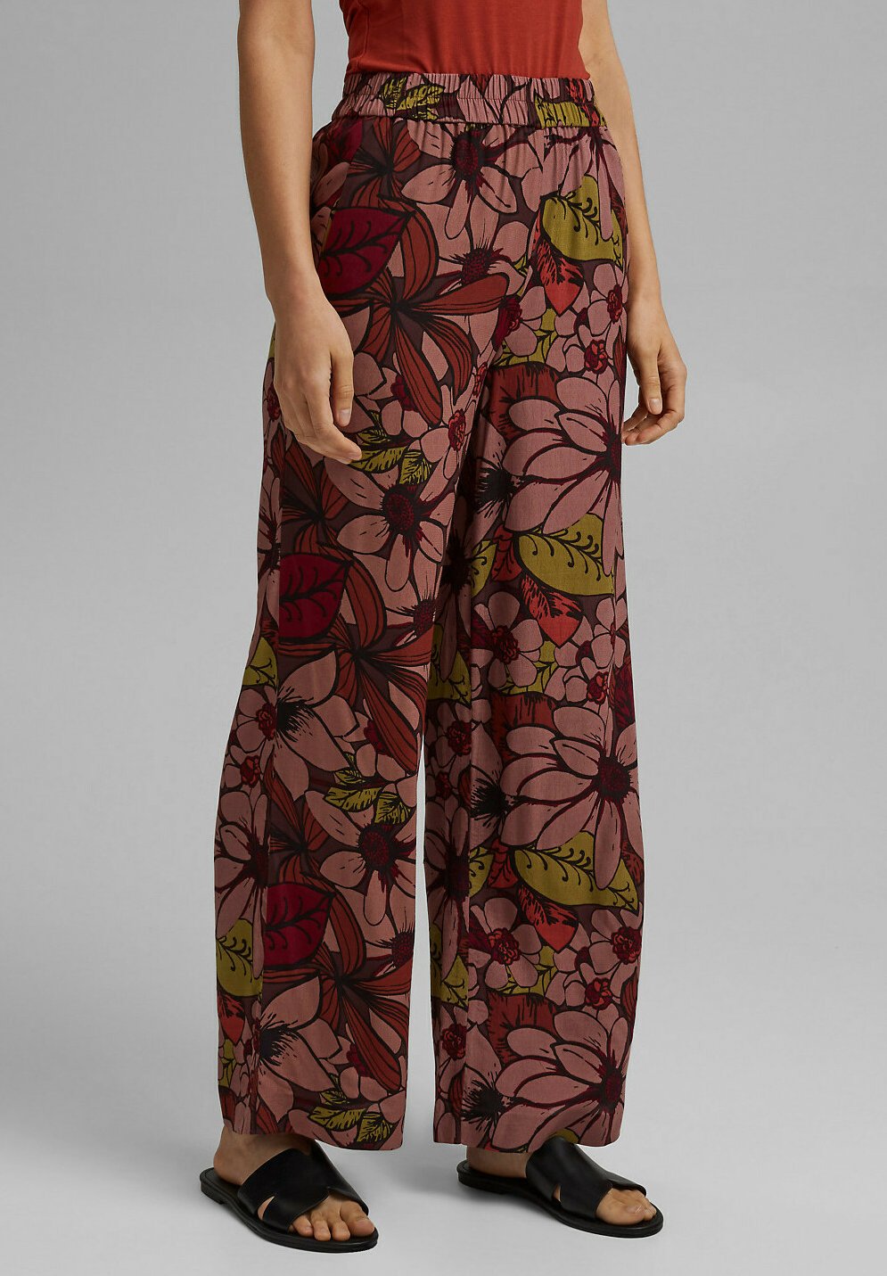 Esprit Collection MIT GUMMIBUND UND WEITEM BEIN - Broek -  terracotta/Donkerrood - Zalando.nl