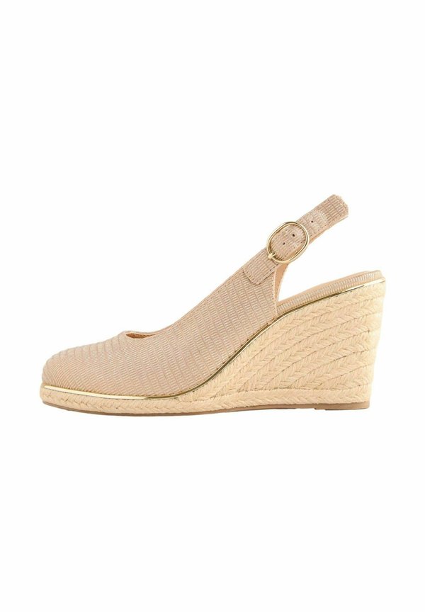 WIDE FIT - MID CLOSED TOE SPARKLY SLINGBACK  - Plateaupumps - gold