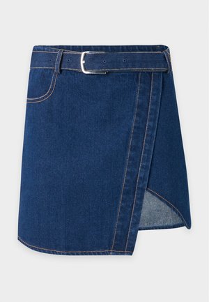 Noisy May, NMLEIKA SHORT BELT SKIRT - Τζιν φούστα - dark blue denim