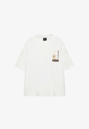 PULL&BEAR, SHORT SLEEVE WITH GRAPHIC - T-SHIRT - T-shirt imprimé - white
