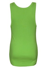 Roheline ribakujuline tank top, millel on ümar kaelus ja ilma varrukateta disain, valmistatud pehmest ja venivast kangast, sobilik igapäevaseks kandmiseks.