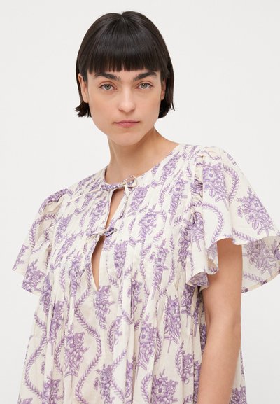 Desmond & Dempsey PLEATED NIGHTIE  - Hálóing - cream/violet