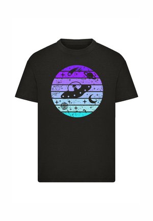 RETRO ALIEN SPACE SUNSET - Print T-shirt - schwarz