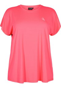 Active by Zizzi - KURZARM - T-shirt basic - neon diva pink Immagine in miniatura 1