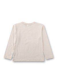 Langärmliges, Rundhals-Shirt aus weicher, hellbeiger Baumwolle. Verfügt über eine glatte Textur und ein schlichtes Design, ohne sichtbare Grafiken oder Muster.