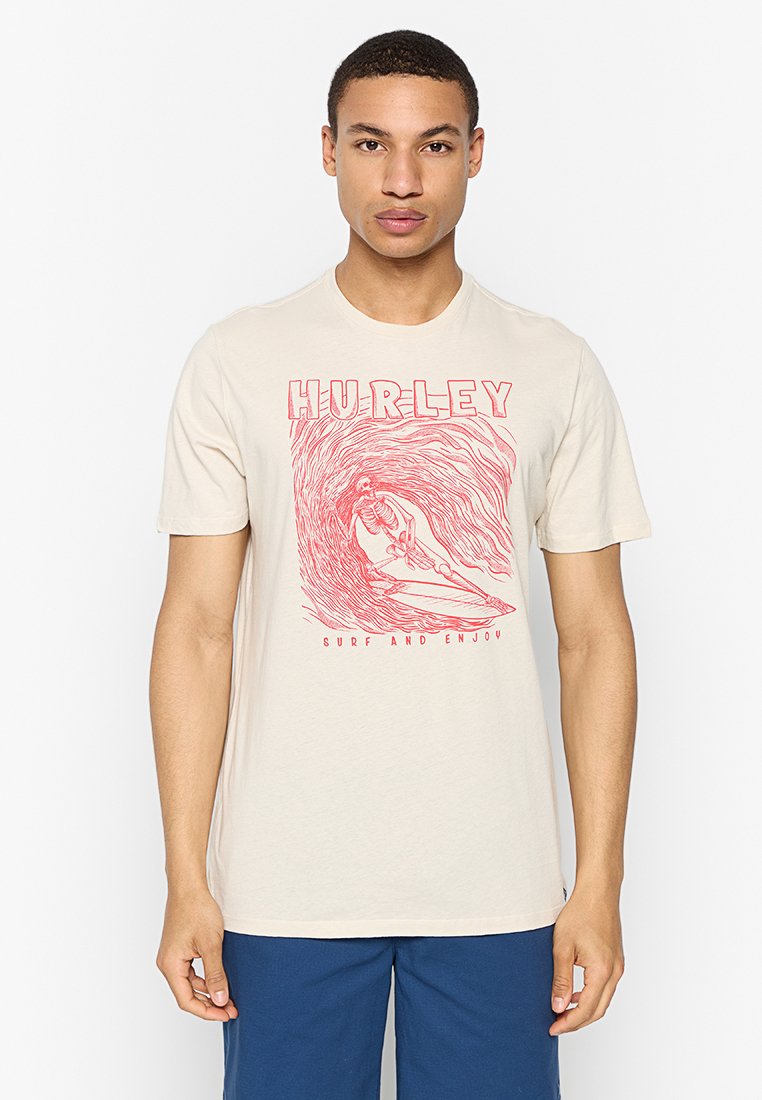 hurley T-shirt print zandkleur