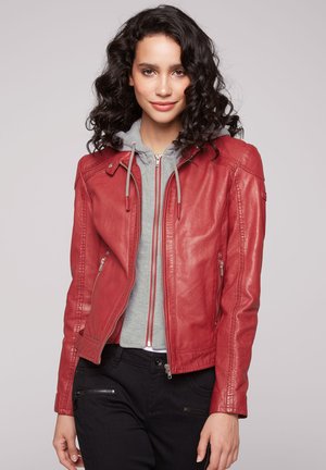 Soccx IM BIKER-STIL MIT KAPUZENEINS - Lederjacke - red