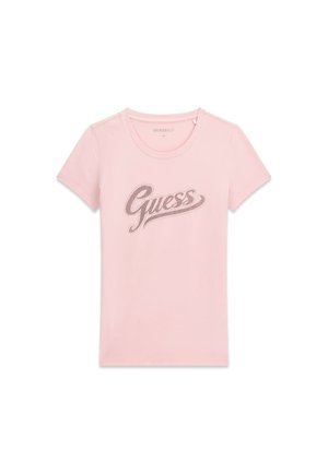 Guess, SS CN GLITTER LOGO TEE - Printtipaita - rose