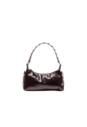 STUDDED HALF-MOON SHOULDER  - Handbag - dark brown