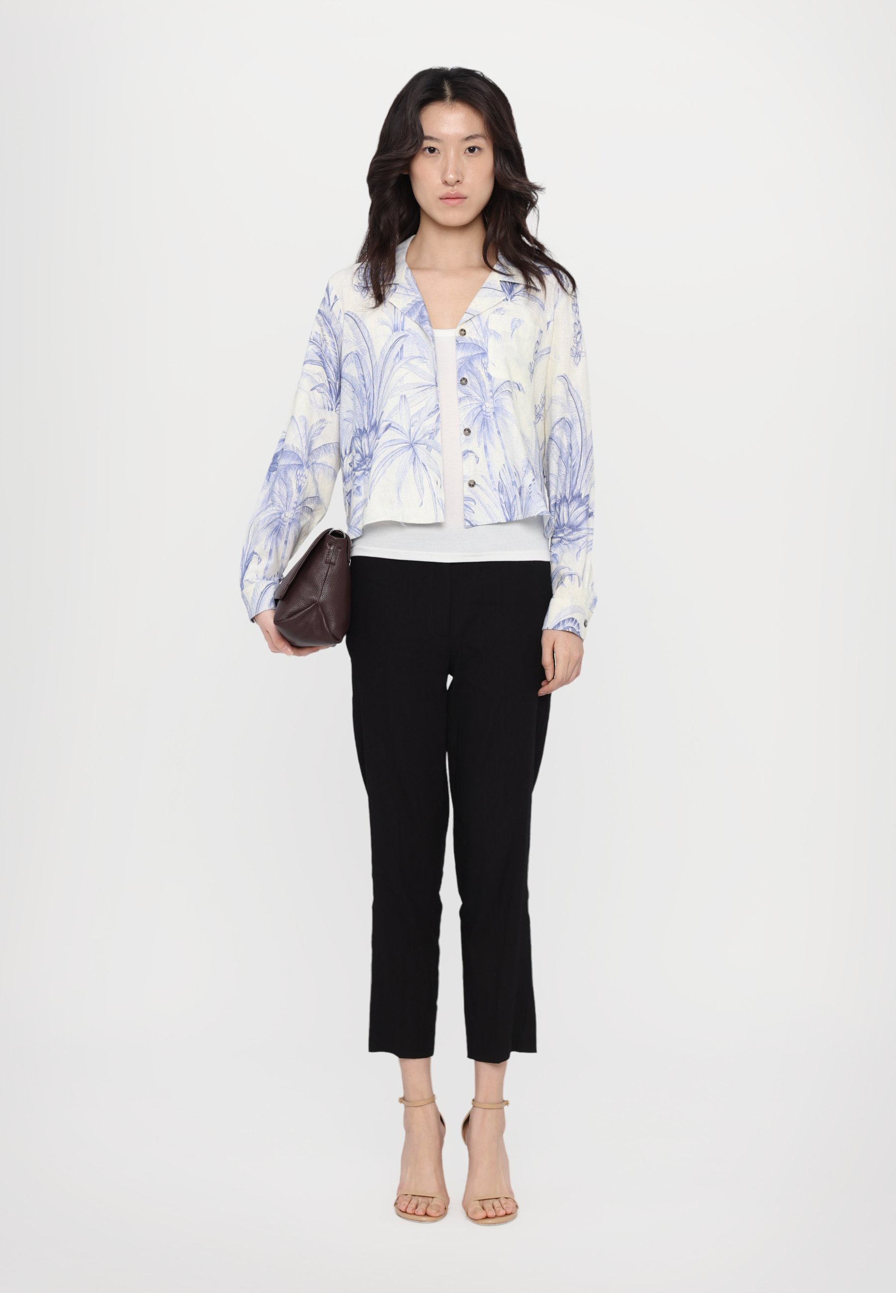 売れ筋商品|||マレーラ シャツ レディース トップス BANJO - Button-down blouse - azzurro polvere R13 - Cropped Floral Mini Button Down Shirt | Mitchell Stores