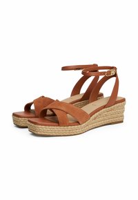 Tommy Hilfiger Sandalen met sleehak - cinnamon bark