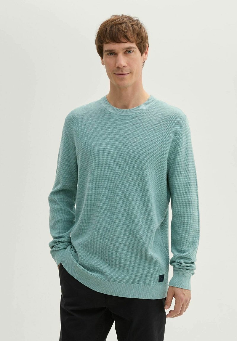 TOM TAILOR STRUKTURIERTER RUNDHALS - Maglione - mineral stone blue melange