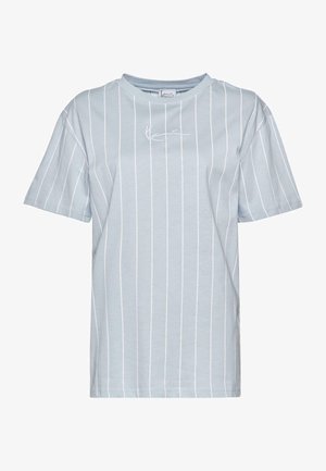 Karl Kani SMALL SIGNATURE PINSTRIPE OS - T-shirt con stampa - lightblue white