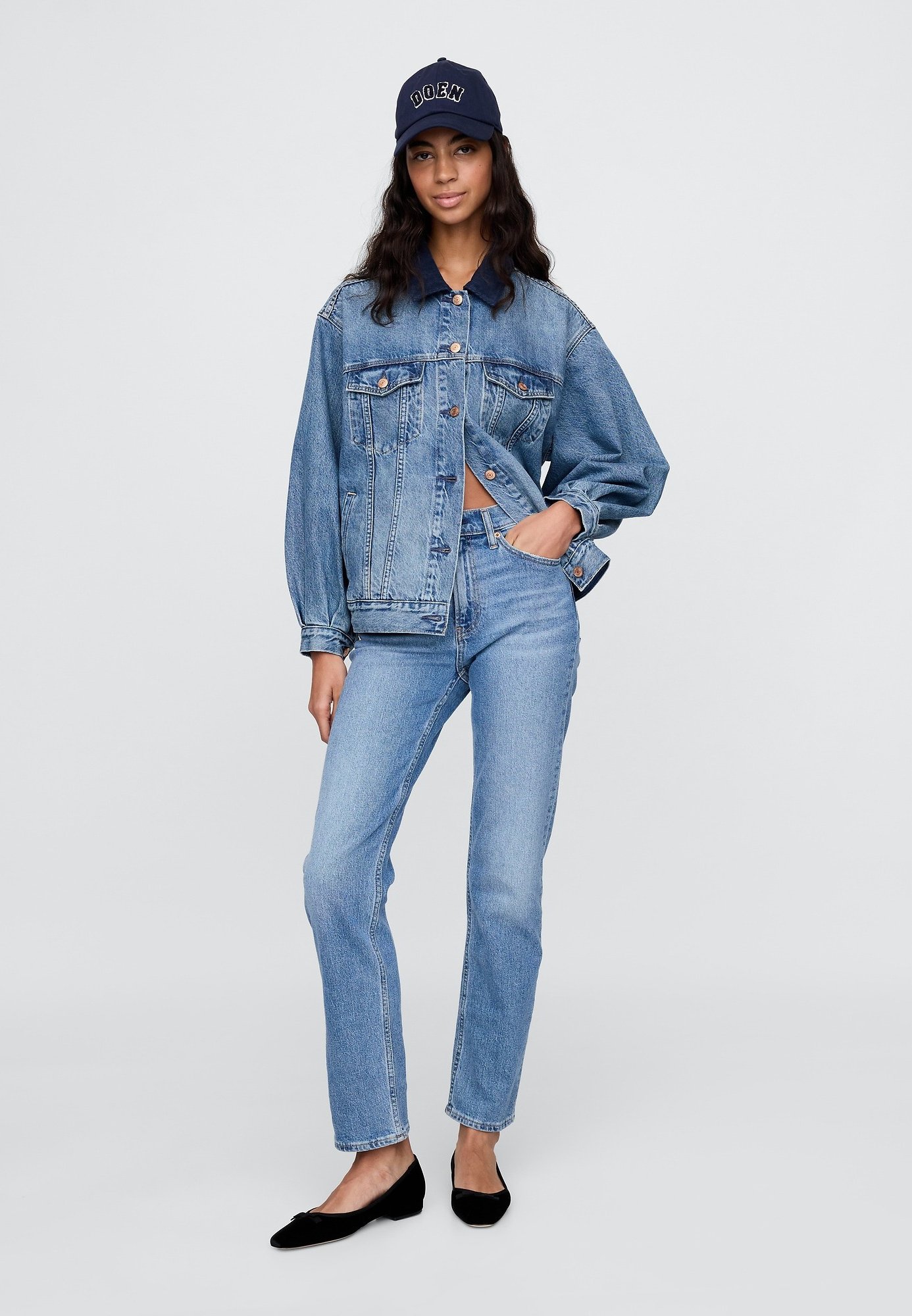 GAP GAP X DOEN JACKET - Denim jacket - washed medium blue/blue