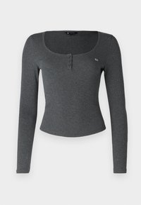 MELANGE HENLEY  - Long sleeved top - new charcoal melange