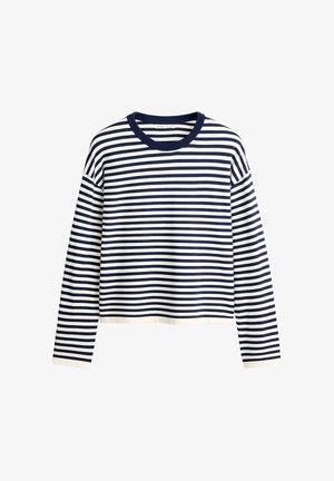 OYSHO, FINE KNIT STRIPED JUMPER - Pullover - pale ecru