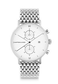Kapten & Son CHRONO - Montre - silver coloured white