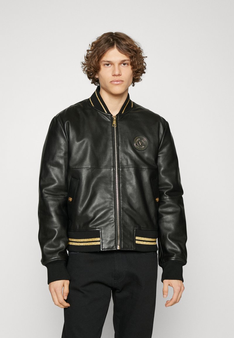 Versace Jeans Couture SHINE Leather jacket black Zalando.co.uk