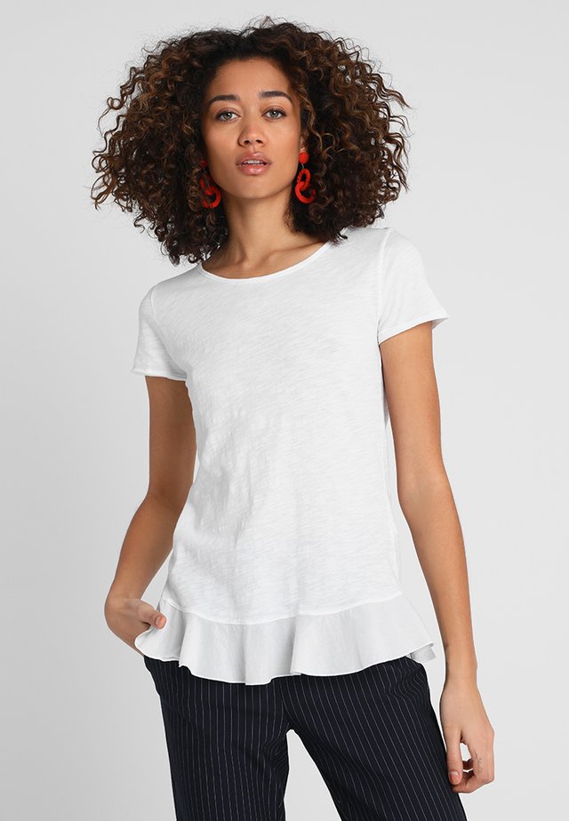 SLUB PEPLUM - T-shirt con stampa - white