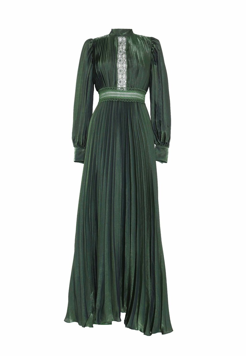 True Decadence EMERALD PLEATED LONG SLEEVE Maxi dress emerald green