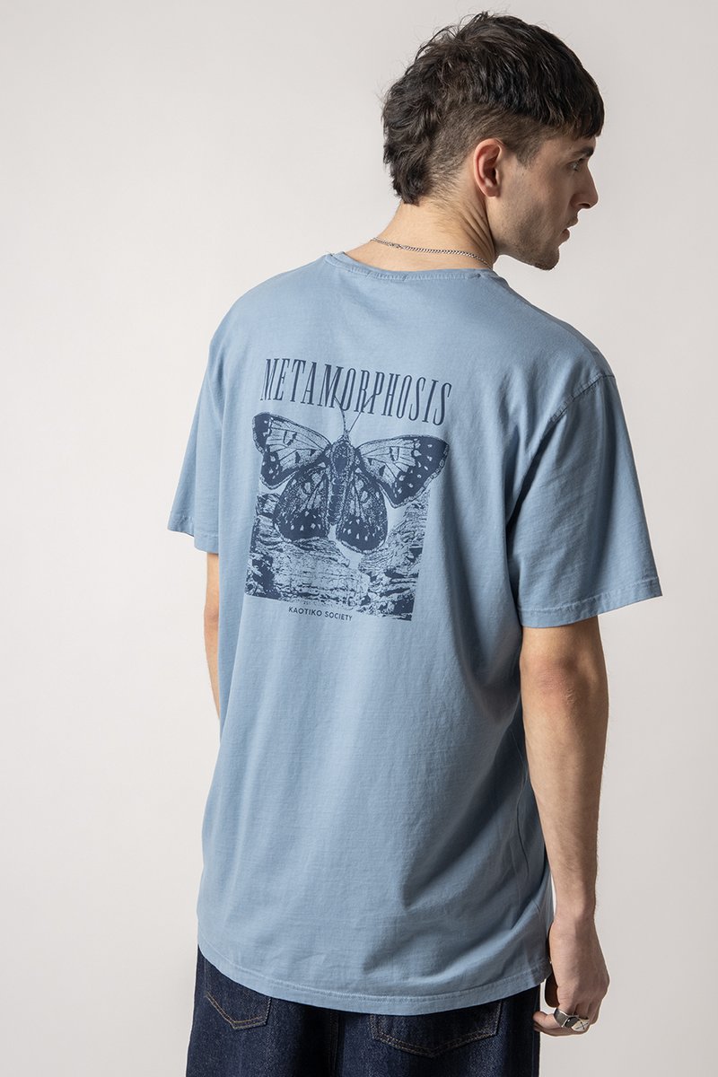 Kaotiko WASHED METAMORPHOSIS UNISEX - Apdrukāts T-krekls - blue fly