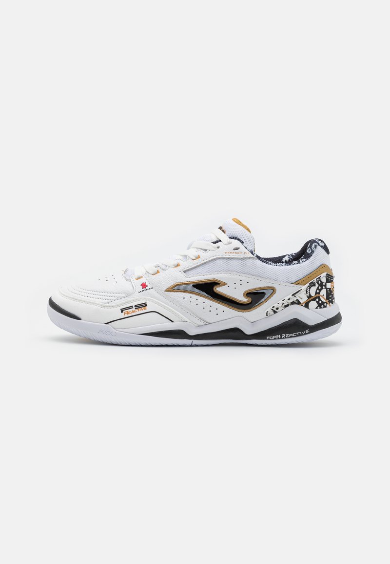 Joma - FS REACTIVE - Futsal-kengät - white/black/gold, Suurenna