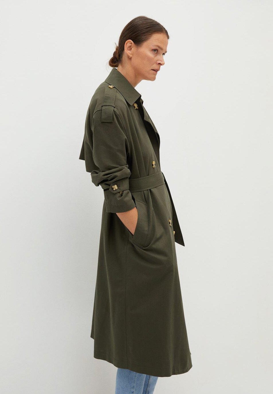 mango double breasted trench