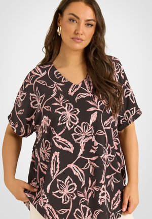 Evans, PLUS SIZE SHORT SLEEVE TOPS - Túnica - chocolate