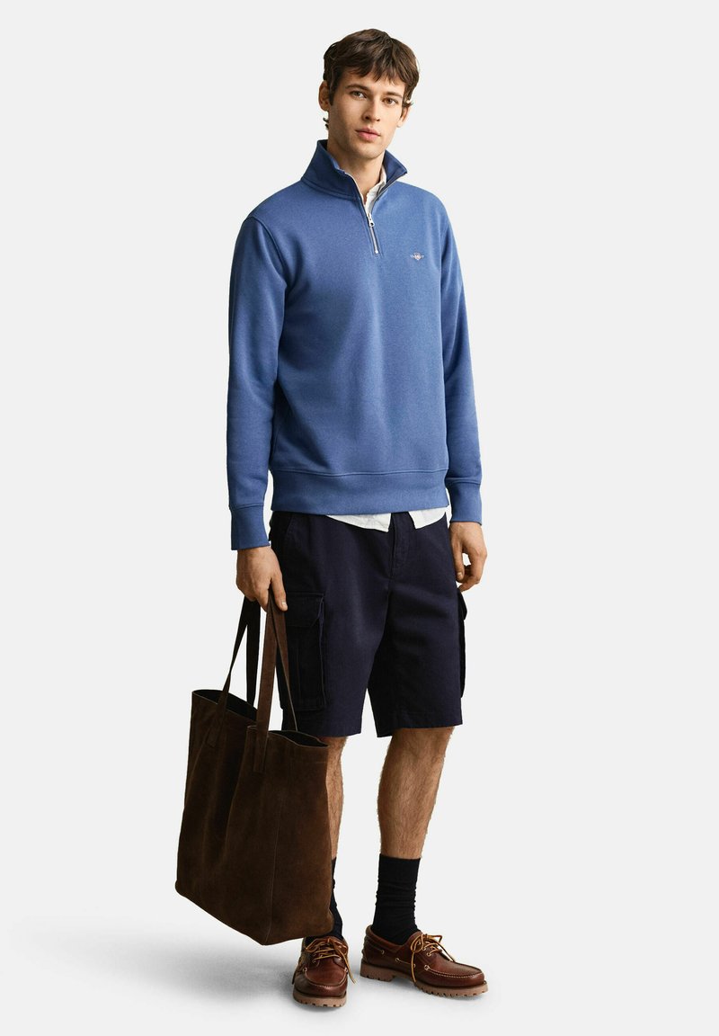 GANT REG SHIELD HALF ZIP - Mikina - vintage blue