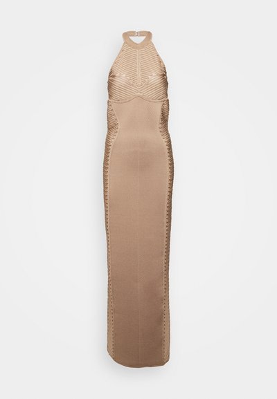 Hervé Léger LAW ROACH RIBBON EMBROIDERED HALTER GOWN - Alkalmi viselet - honey