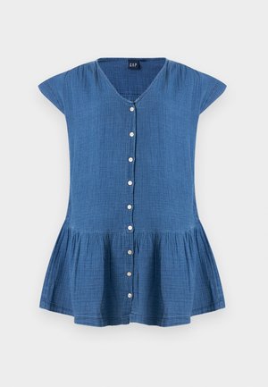 GAP, GAUZE VNECK - Blusenkleid - blue denim