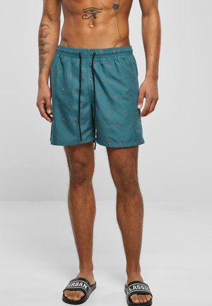 EMBROIDERY SWIM - Swimming shorts - shark teal toffee