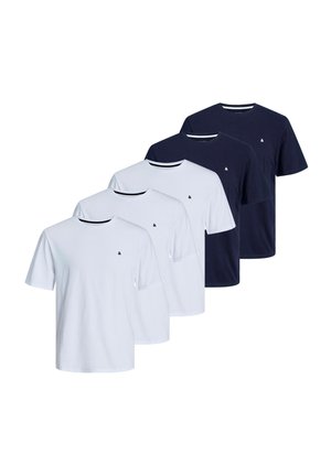 PACK 5 - T-shirt basic - weiß   dunkelblau