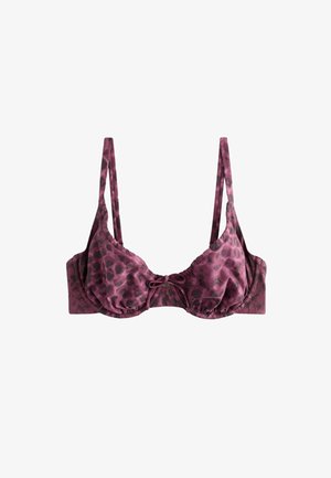 Next, BIKINI TOP - Vrchný diel bikín - berry black leopard