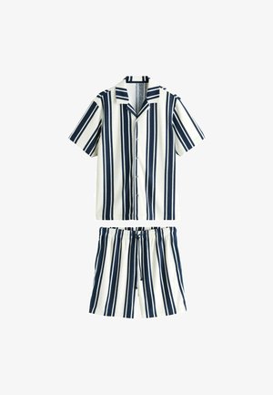 Next, REGULAR FIT - SHORT SLEEVE TOWELING SET . - Nattøj sæt - white blue stripe