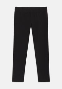 Μαύρες κολάν με απαλή υφή, διαθέτουν ελαστική μέση και εφαρμοστή γραμμή. Κατασκευασμένες από μαλακό, ελαστικό υλικό, κατάλληλες για ενεργή χρήση.