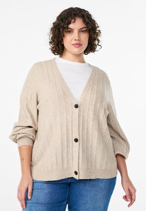 UND BALLONÄRMELN - Kardigán - simply taupe mel
