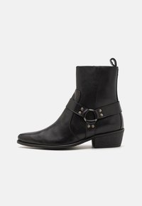 LEATHER UNISEX - Kauboi/mootorratturi poolsaapad - black